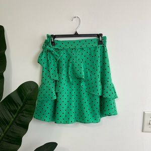 NEW - GIANNI BINI green mini skirt polka dot - MED